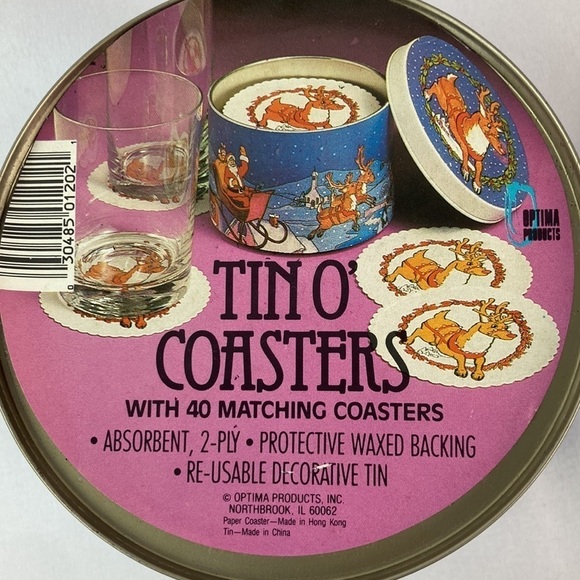Vintage Rudolph the reindeer tin O’ coasters - Picture 2 of 4